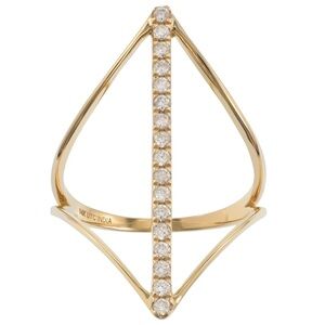 Luxle 14k Gold 1/5 Carat T.W. Diamond Open V Ring